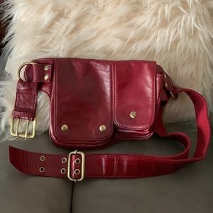 ITALIAN LEATHER Belt Purse Fanny Pack